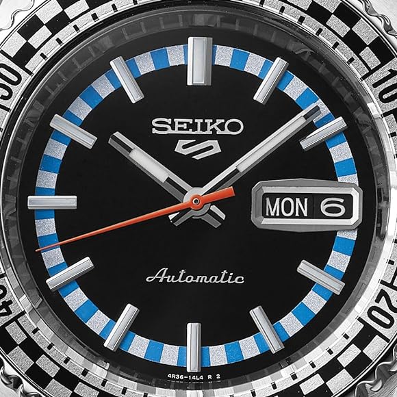 Seiko 5 Sports Checker Flag Special Edition Black Dial Silver Steel Strap Watch For Men - SRPK67K1 Buy Now By Seiko