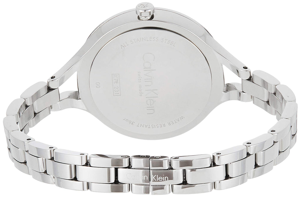 Calvin Klein Graphic White Dial Silver Steel Strap Watch for Women - K7E23146 Buy Now By Calvin Klein