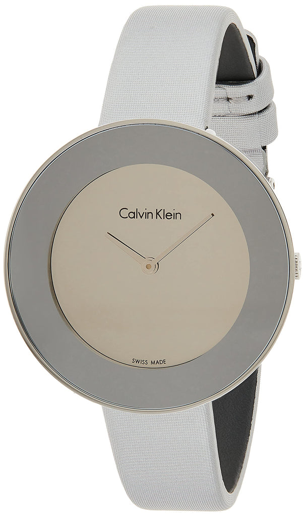 Calvin Klein Chic Silver Dial White Leather Strap Watch for Women - K7N23UP8 Buy Now By Calvin Klein