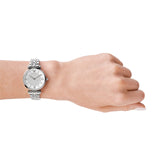 Emporio Armani Gianni T Bar White Crystal Pave Dial Silver Stainless Steel Strap Watch For Women - AR1925 Buy Now By Emporio Armani