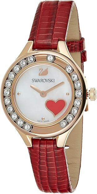 Swarovski Lovely Crystals Analog White Dial Red Leather Strap Watch for Women - 5297584 Buy Now By Swarovski