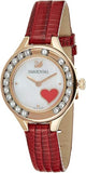 Swarovski Lovely Crystals Analog White Dial Red Leather Strap Watch for Women - 5297584 Buy Now By Swarovski