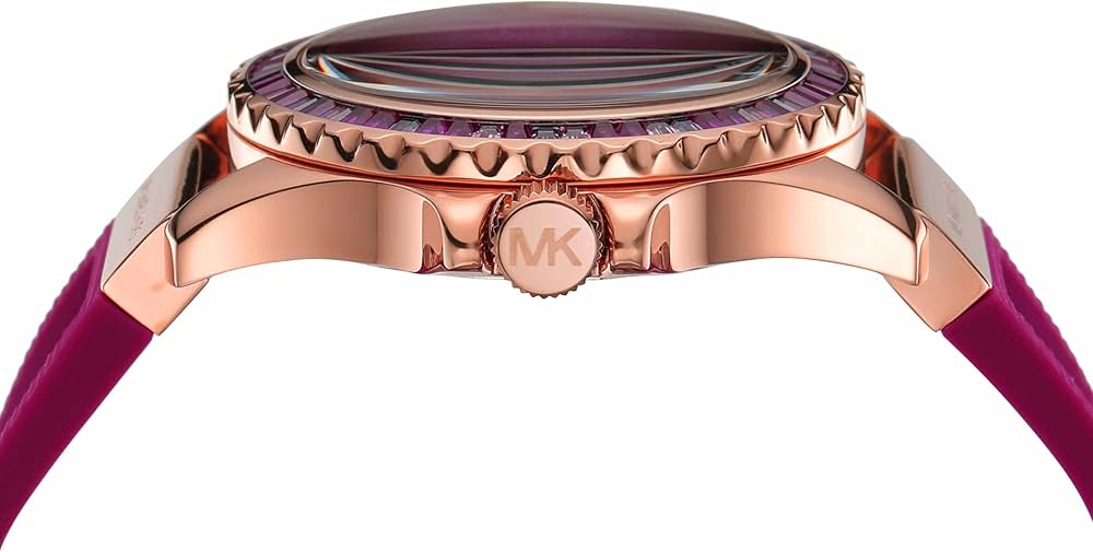 Michael Kors Everest Pave Crystals Pink Dial Pink Rubber Strap Watch for Women - MK7441 Buy Now By Michael Kors