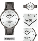 Coach Slim Easton Silver Dial Grey Leather Strap Watch for Women - 14502686 Buy Now By Coach
