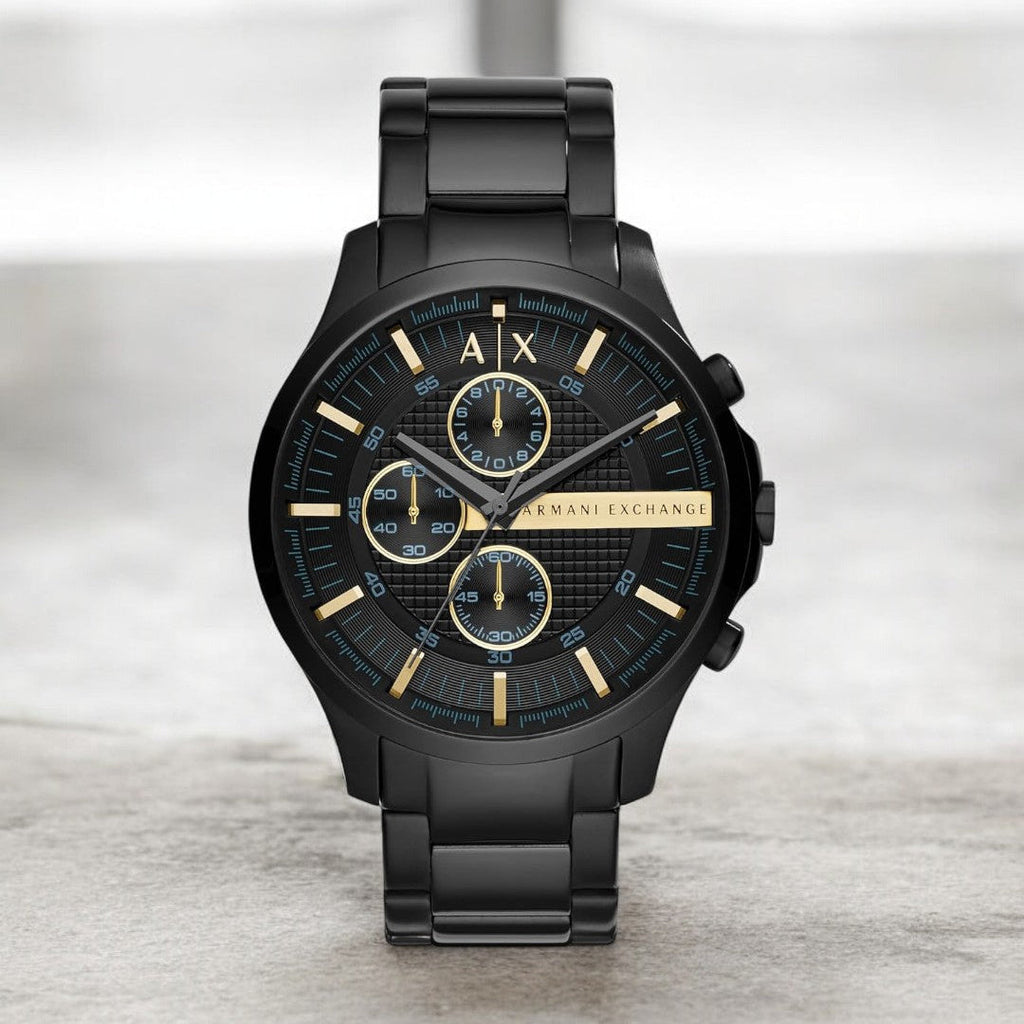 Armani Exchange Hampton Chronograph Black Dial Black Steel Strap Watch For Men - AX2164 Buy Now By Armani Exchange