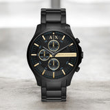 Armani Exchange Hampton Chronograph Black Dial Black Steel Strap Watch For Men - AX2164 Buy Now By Armani Exchange
