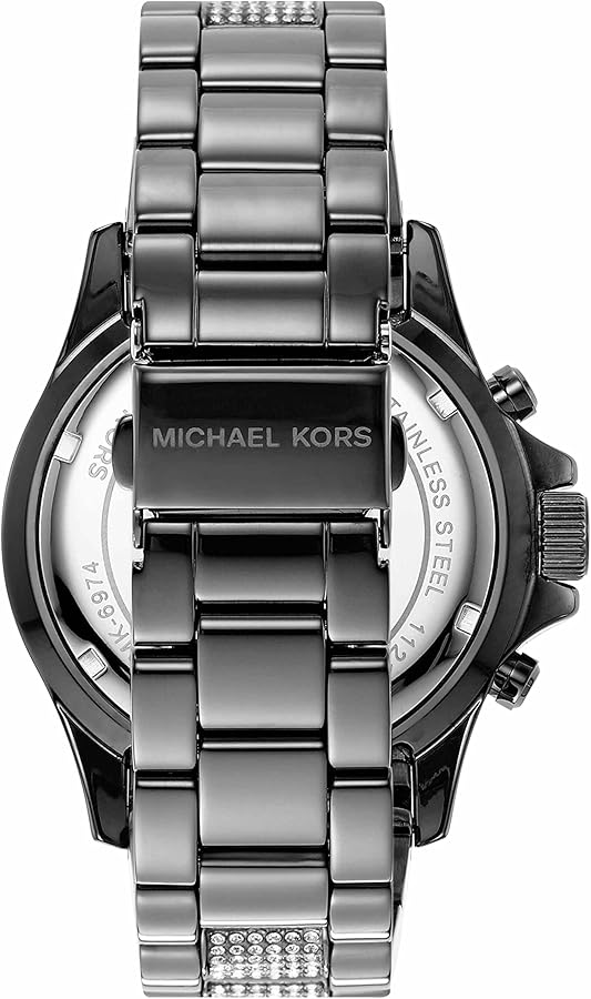 Michael Kors Everest Chronograph Black Dial Grey Steel Strap Watch For Women - MK6974 Buy Now By Michael Kors