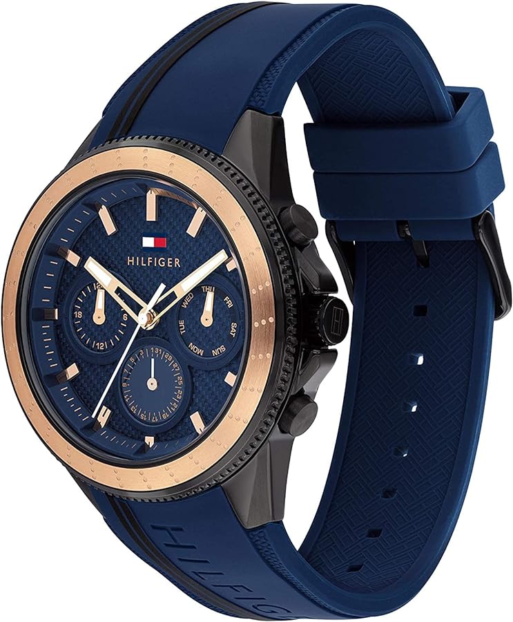 Tommy Hilfiger Aiden Chronograph Blue Dial Blue Silicone Strap Watch For Men - 1791860 Buy Now By Tommy Hilfiger