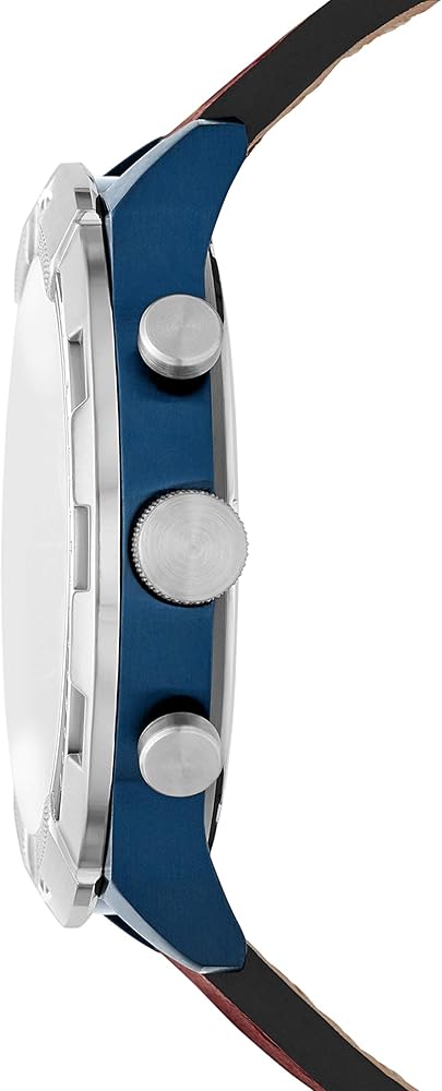 Fossil Bronson Chronograph Luggage Blue Dial Brown Leather Strap Watch for Men - FS5829 Buy Now By Fossil