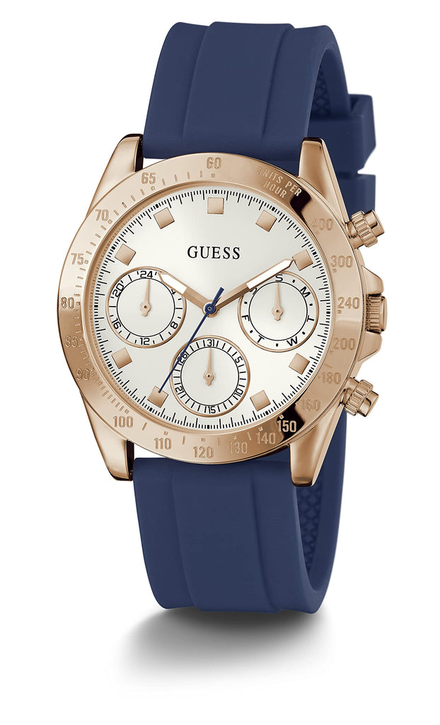 Guess Eclipse White Dial Blue Rubber Strap Watch for Women - GW0315L2 Buy Now By Guess