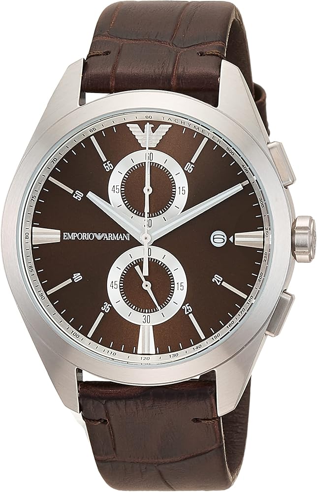 Emporio Armani Claudio Chronograph Brown Dial Brown Leather Strap Watch For Men - AR11482 Buy Now By Emporio Armani