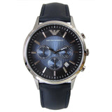 Emporio Armani Classic Chronograph Blue Dial Blue Leather Strap Watch For Men - AR2473 Buy Now By Emporio Armani
