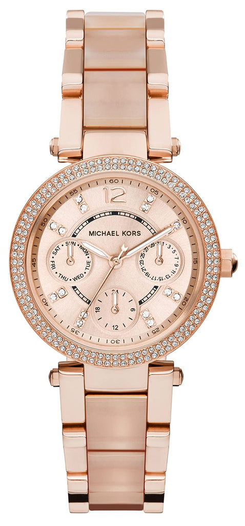 Michael Kors Parker Pink Dial Two Tone Steel Strap Watch for Women - MK6110 Buy Now By Michael Kors