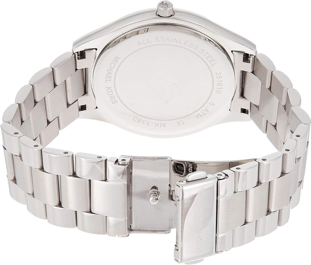 Michael Kors Slim Runway Quartz Pink Dial Silver Steel Strap Watch For Women - MK3380 Buy Now By Michael Kors