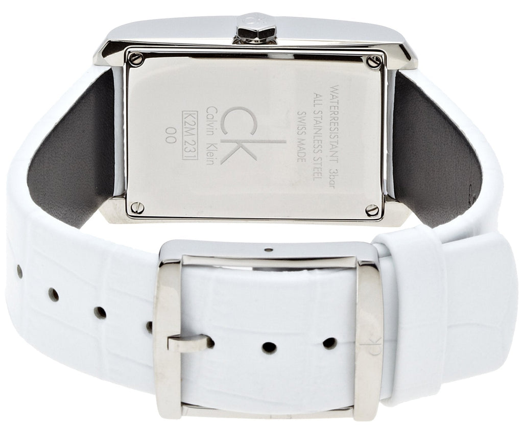 Calvin Klein Window White Dial White Leather Strap Watch for Women - K2M23120 Buy Now By Calvin Klein