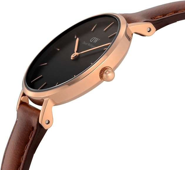 Daniel Wellington Classic Petite St Mawes Black Dial Brown Leather Strap Watch For Women - DW00100225 Buy Now By Daniel Wellington