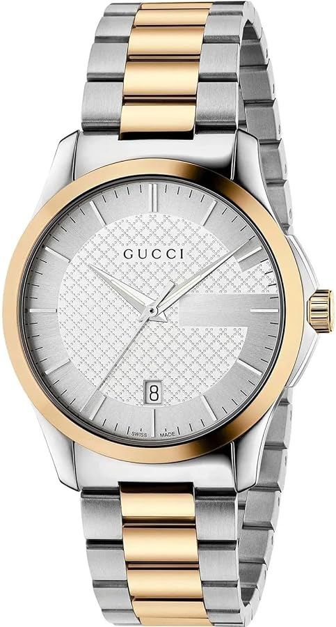 Gucci G Timeless Quartz Silver Dial Two Tone Steel Strap Watch For Men - YA126450 Buy Now By Gucci