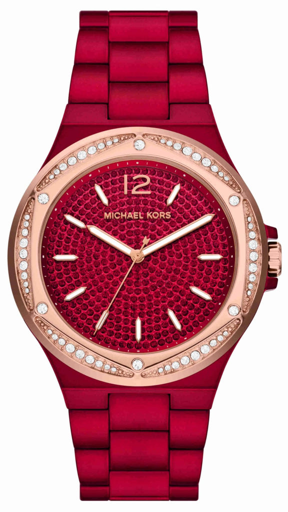 Michael Kors Lennox Analog Crystals Red Dial Red Steel Strap Watch for Women - MK7455 Buy Now By Michael Kors