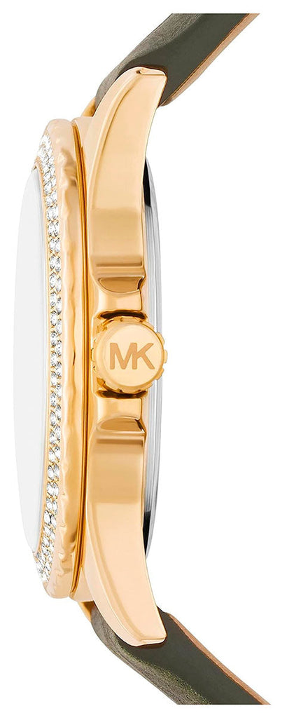 Michael Kors Mini Everest Crystals White Dial Green Leather Strap Watch for Women - MK4720 Buy Now By Michael Kors