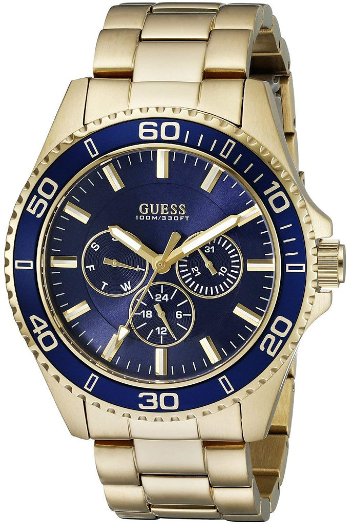 Guess Chaser Multifunction Blue Dial Gold Steel Strap Watch for Men - W0172G5 Buy Now By Guess