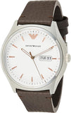 Emporio Armani Dress Quartz White Dial Brown Leather Strap Watch For Men - AR1999 Buy Now By Emporio Armani