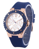 Guess Overdrive White Dial Blue Rubber Strap Watch for Women - W0149L5 Buy Now By Guess
