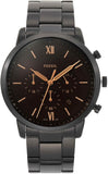Fossil Neutra Chronograph Black Dial Black Steel Strap Watch for Men - FS5525 Buy Now By Fossil