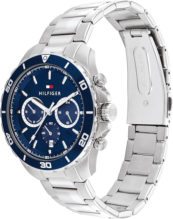 Tommy Hilfiger Jordan Chronograph Blue Dial Silver Steel Strap Watch For Men - 1792094 Buy Now By Tommy Hilfiger