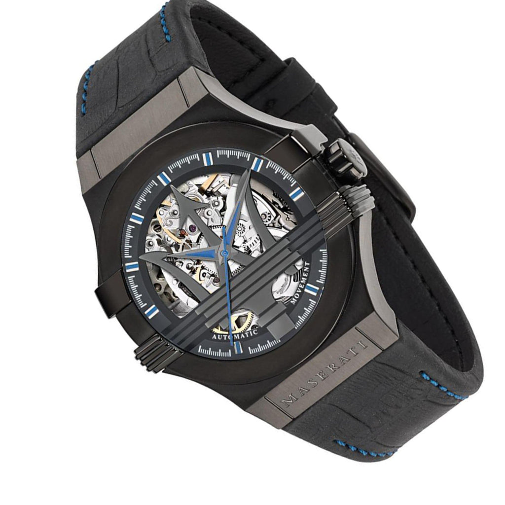 Maserati Potenza Automatic Black Dial Black Leather Strap Watch For Men - R8821108009 Buy Now By Maserati