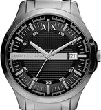 Armani Exchange Hampton Chronograph Black Dial Silver Steel Strap Watch For Men - AX2103 Buy Now By Armani Exchange