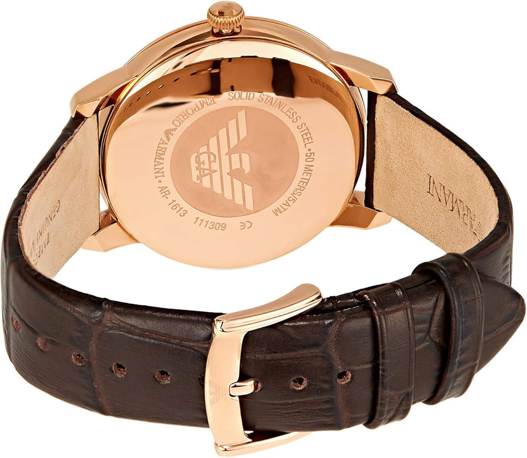 Emporio Armani Classic Quartz Brown Dial Brown Leather Strap Watch For Men - AR1613 Buy Now By Emporio Armani