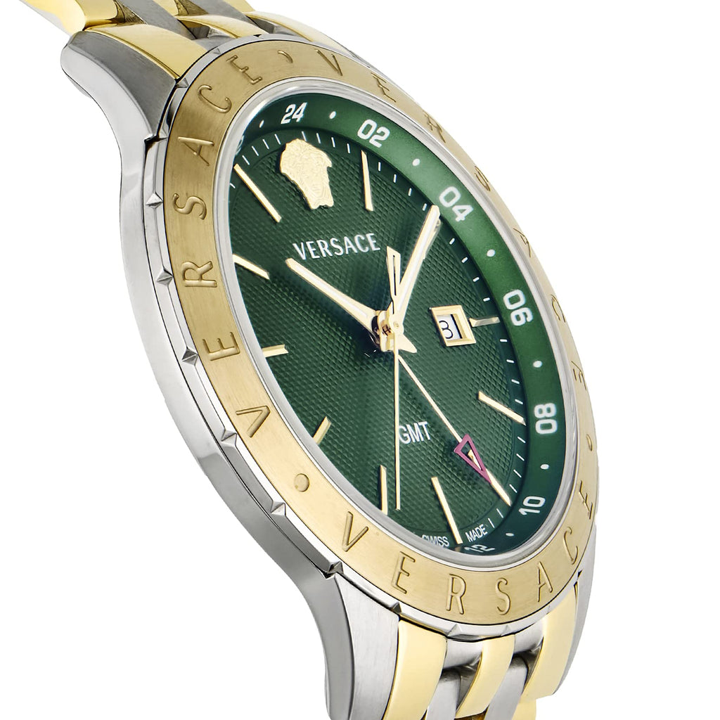 Versace Univers Quartz Green Dial Two Tone Steel Strap Watch for Men - VEBK00718 Buy Now By Versace
