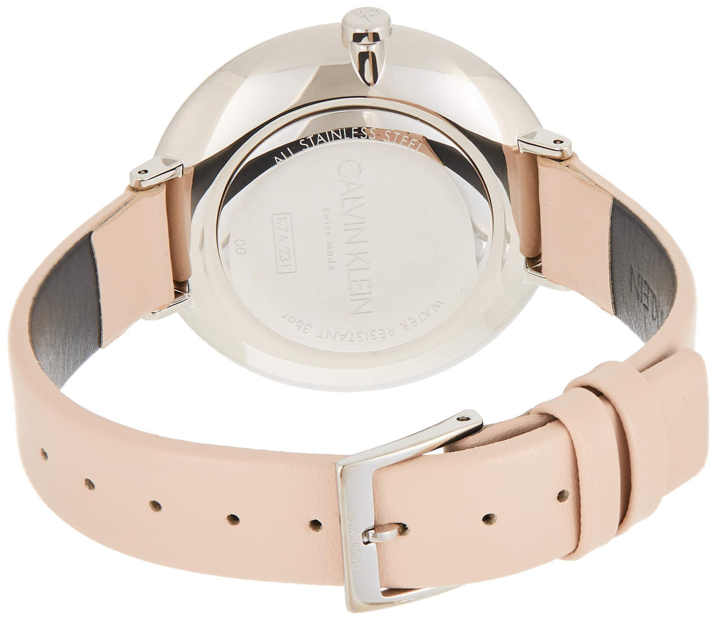 Calvin Klein Rise White Beige Dial Beige Leather Strap Watch for Women - K7A231XH Buy Now By Calvin Klein