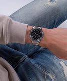 Guess Scope Black Dial Silver Steel Strap Watch for Men - GW0454G1 Buy Now By Guess