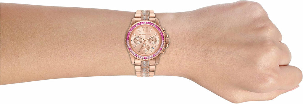 Michael Kors Everest Chronograph Rose Gold Dial Rose Gold Steel Strap Watch For Women - MK7211 Buy Now By Michael Kors