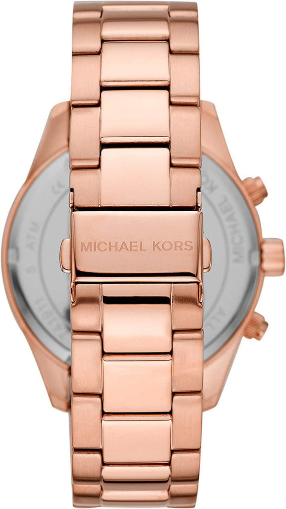 Michael Kors Layton Chronograph Black Dial Rose Gold Steel Strap Watch For Men - MK8824 Buy Now By Michael Kors