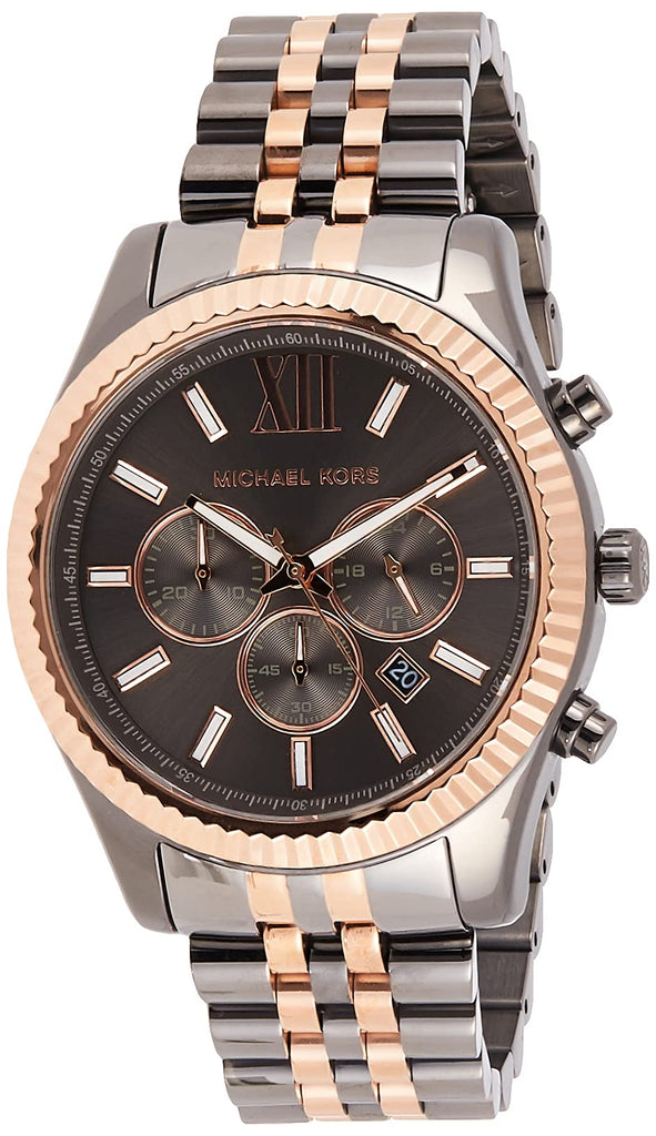 Michael Kors Lexington Chronograph Black Dial Two Tone Steel Strap Watch for Men - MK8561 Buy Now By Michael Kors