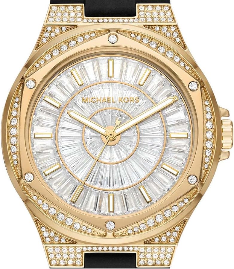 Michael Kors Lennox Three Hand Crystals Silver Dial Black Silicone Strap Watch For Women - MK7247 Buy Now By Michael Kors