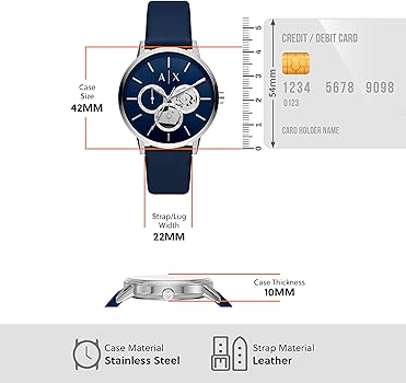 Armani Exchange Cayde Chronograph Blue Dial Blue Leather Strap Watch for Men - AX2746 Buy Now By Armani Exchange