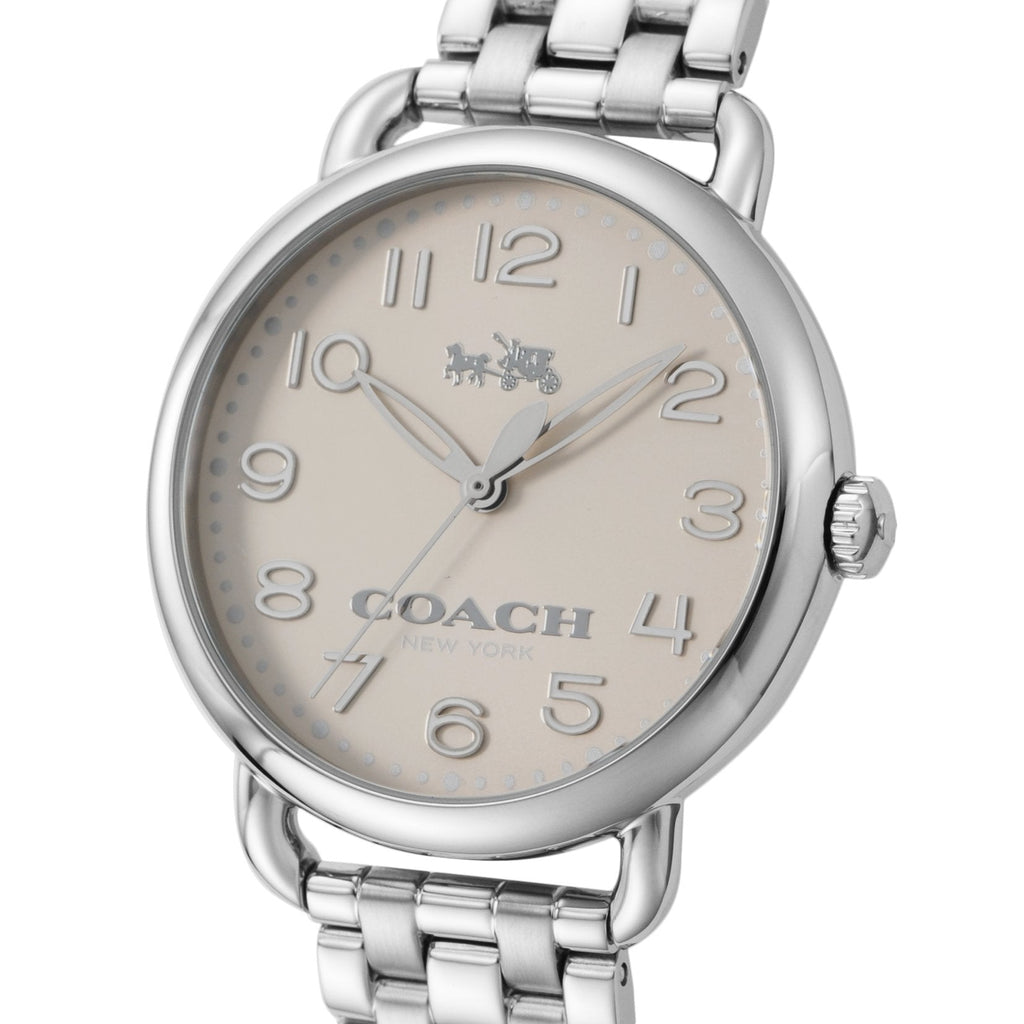Coach Delancey Classic White Dial Silver Steel Strap Watch for Women - 14502260 Buy Now By Coach