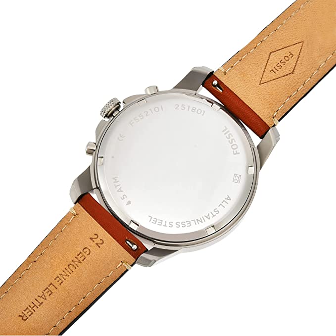 Fossil Grant Chronograph Blue Dial Brown Leather Strap Watch for Men - FS5210 Buy Now By Fossil