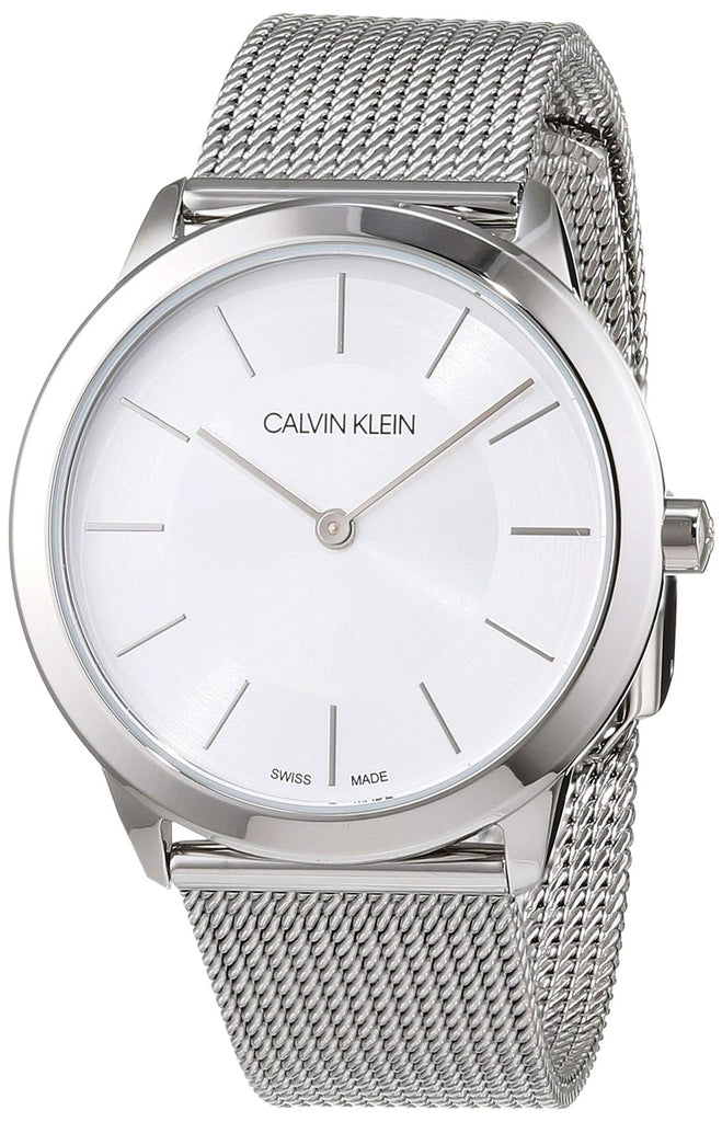Calvin Klein Minimal White Dial Silver Mesh Bracelet Watch for Men - K3M22126 Buy Now By Calvin Klein