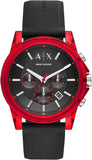 Armani Exchange Outerbanks Chronograph Black Dial Black Silicone Strap Watch For Men - AX1338 Buy Now By Armani Exchange