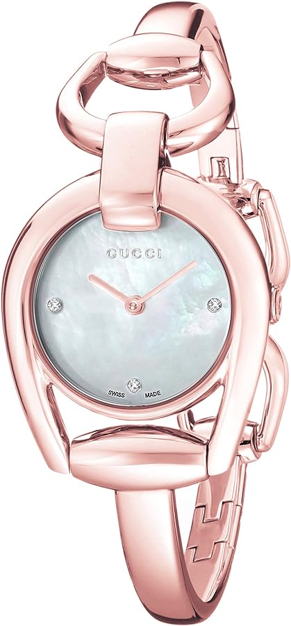 Gucci Horsebit Collection Diamonds Mother of Pearl Dial Rose Gold Steel Strap Watch For Women - YA139508 Buy Now By Gucci
