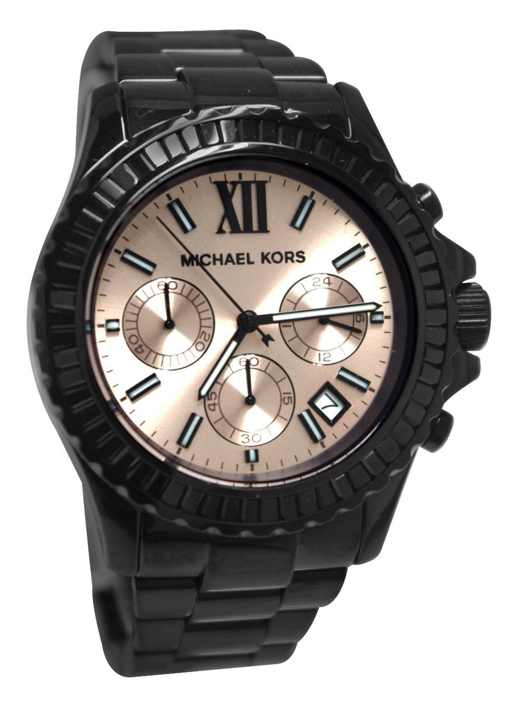 Michael Kors Everest Quartz Rose Gold Dial Black Steel Strap Watch For Women - MK5872 Buy Now By Michael Kors