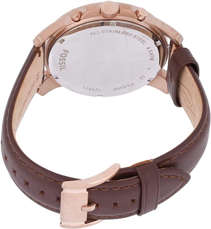Fossil Grant Chronograph Blue Dial Brown Leather Strap Watch for Men - FS5068 Buy Now By Fossil