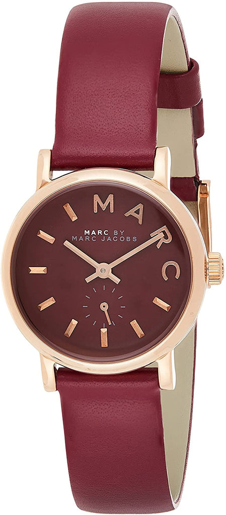 Marc Jacobs Baker Maroon Dial Maroon Leather Strap Watch for Women - MBM1271 Buy Now By Marc Jacobs