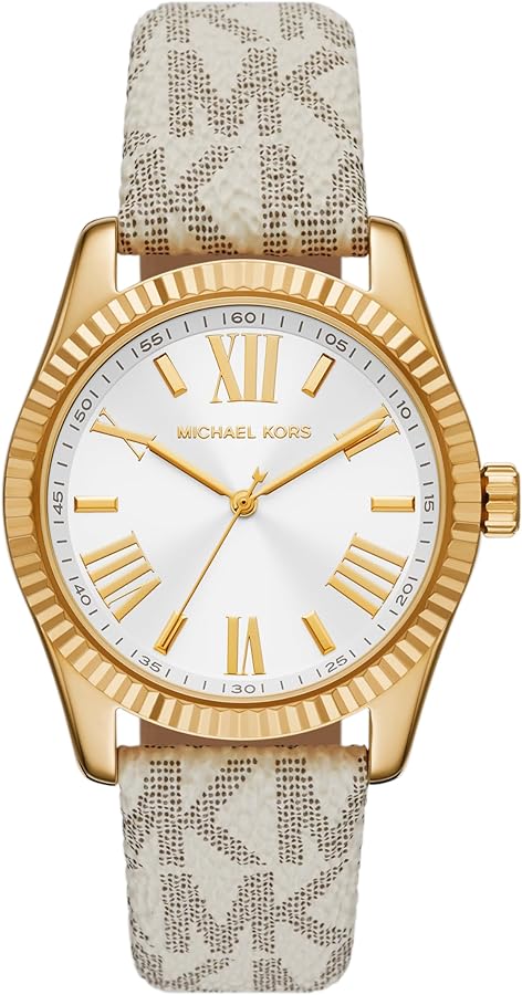 Michael Kors Lexington Analog Silver Dial White Leather Strap Watch For Women - MK4746 Buy Now By Michael Kors