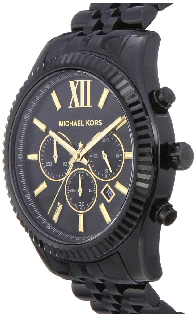 Michael Kors Lexington Chronograph Black Dial Black Steel Strap Watch for Men - MK8603 Buy Now By Michael Kors