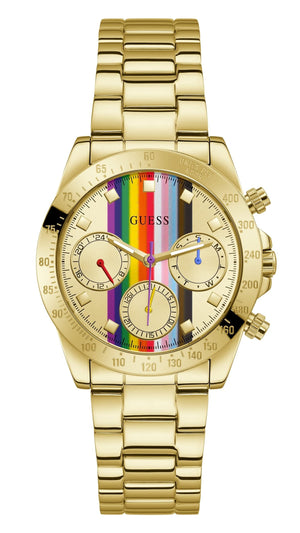 Guess Eclipse Multifunction Gold Dial Gold Steel Strap Watch for Women - GW0433L1 Buy Now By Guess